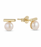 Lumina Pearl Bar Stud Earrings