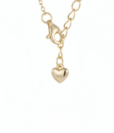 lumina pearl orbit pendant necklace in yellow gold finish — back view