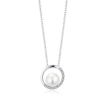 Lumina Pearl Orbit Pendant Necklace