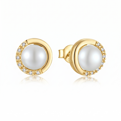Lumina Pearl Orbit Stud Earrings