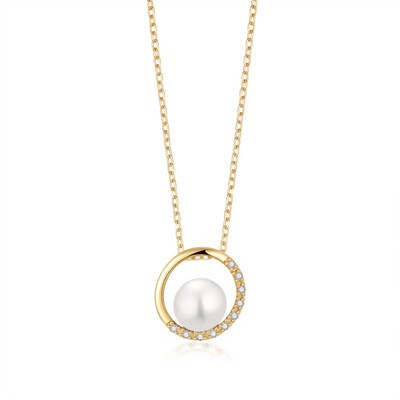 Lumina Pearl Orbit Pendant Necklace