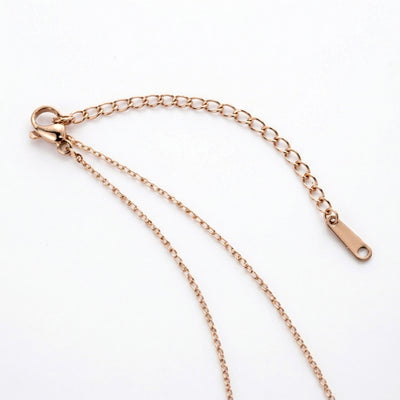 aquamarine birthstone necklace in rose gold finish — back view