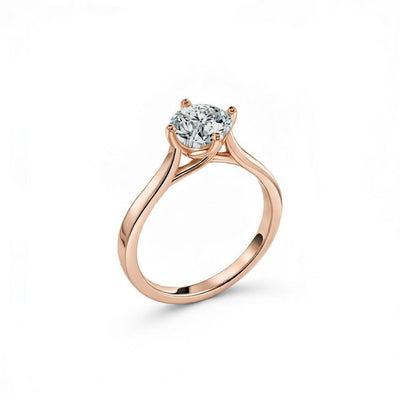 diamond birthstone ring in rose gold finish — side view