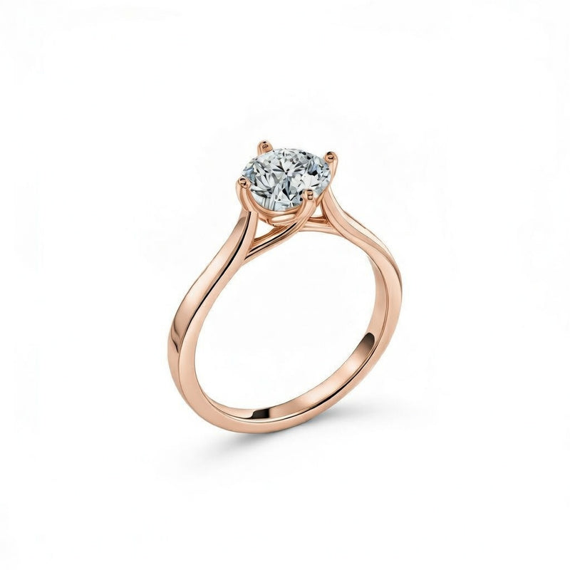 diamond birthstone ring in rose gold finish — side view