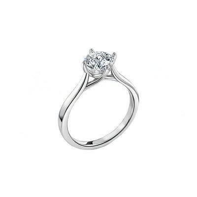 diamond birthstone ring in white gold finish — side view