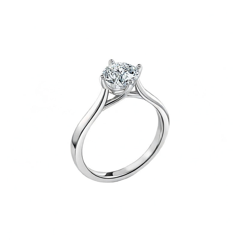 diamond birthstone ring in white gold finish — side view