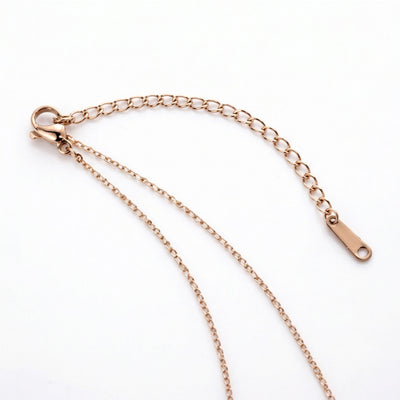 alexandrite birthstone necklace in rose gold finish — back view