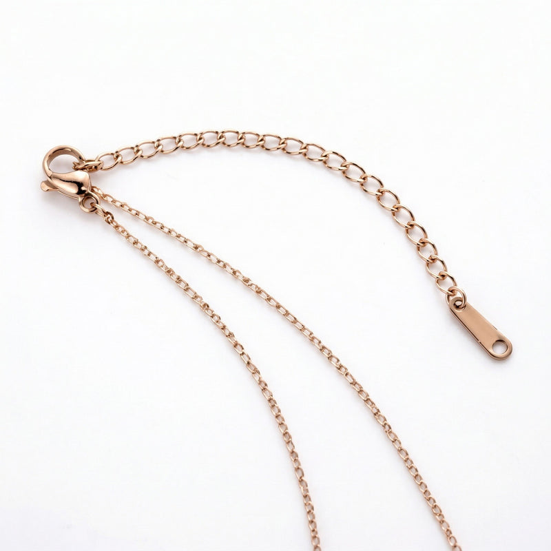 alexandrite birthstone necklace in rose gold finish — back view
