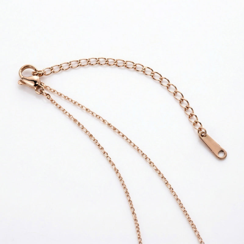 tourmaline birthstone necklace in rose gold finish — back view