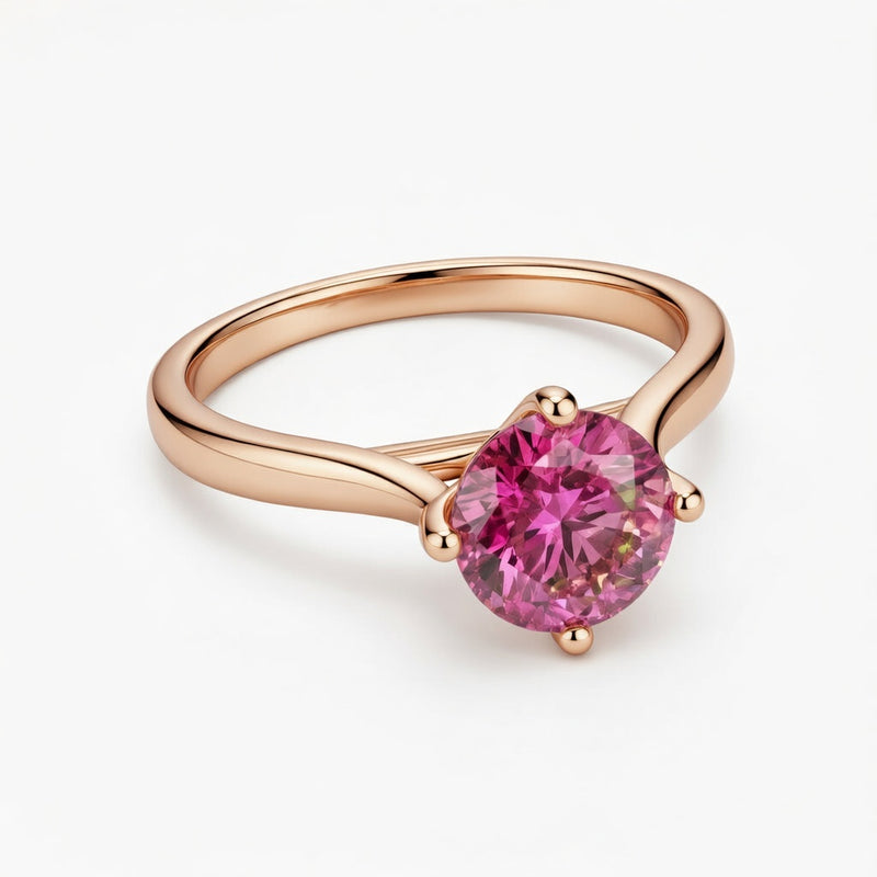 tourmaline birthstone ring in rose gold finish — front view