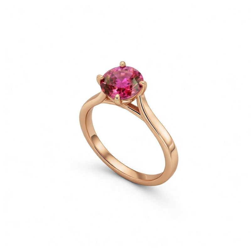 tourmaline birthstone ring in rose gold finish — side view