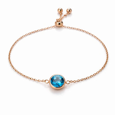 Halo of Light Blue Topaz Joy Bracelet