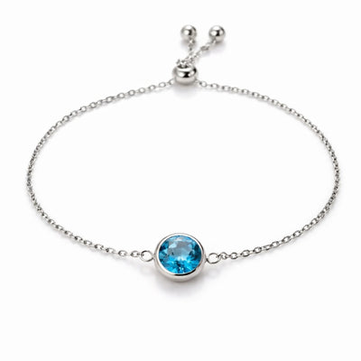 Halo of Light Blue Topaz Joy Bracelet
