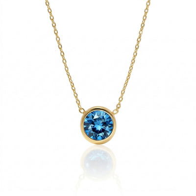 Halo of Light Blue Topaz Clarity Necklace