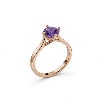 tanzanite birthstone ring in rose gold finish — side view