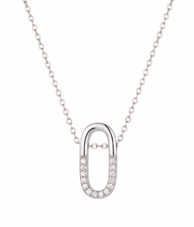 Starlight Oval Pavé Pendant Necklace