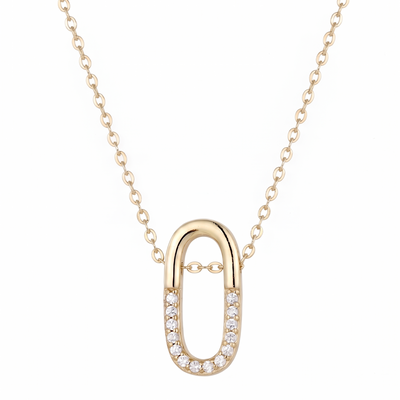 Starlight Oval Pavé Pendant Necklace