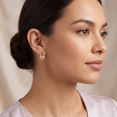 Starlight Teardrop Alexandrite Stud Earrings