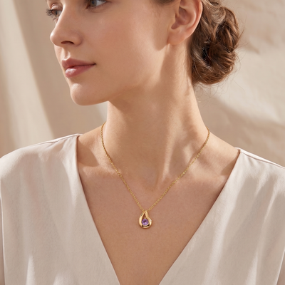 Starlight Teardrop Alexandrite Pendant Necklace