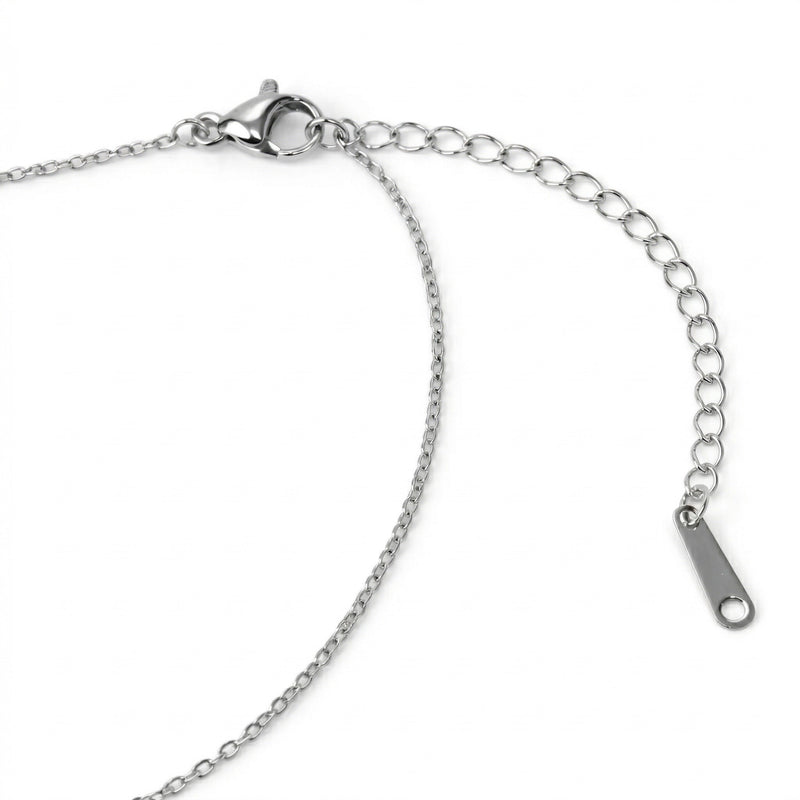 garnet birthstone necklace in white gold finish — back view