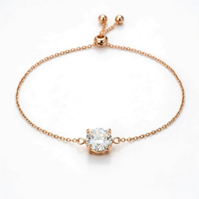 diamond birthstone bracelet in rose gold finish — front view