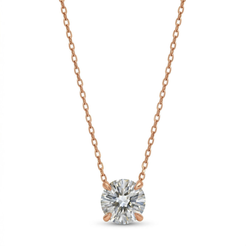 diamond birthstone necklace in rose gold finish — front view