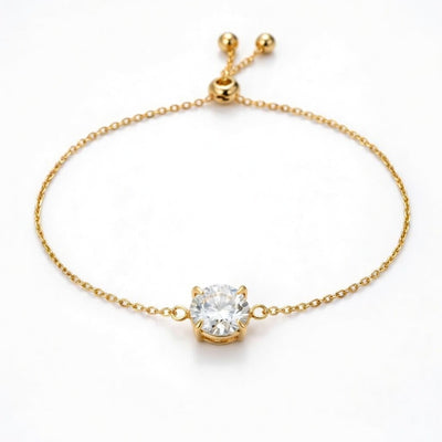 diamond birthstone bracelet in yellow gold finish — front view