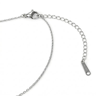 alexandrite birthstone necklace in white gold finish — back view