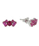 Starlight Red Ruby Geometric Stud Earrings