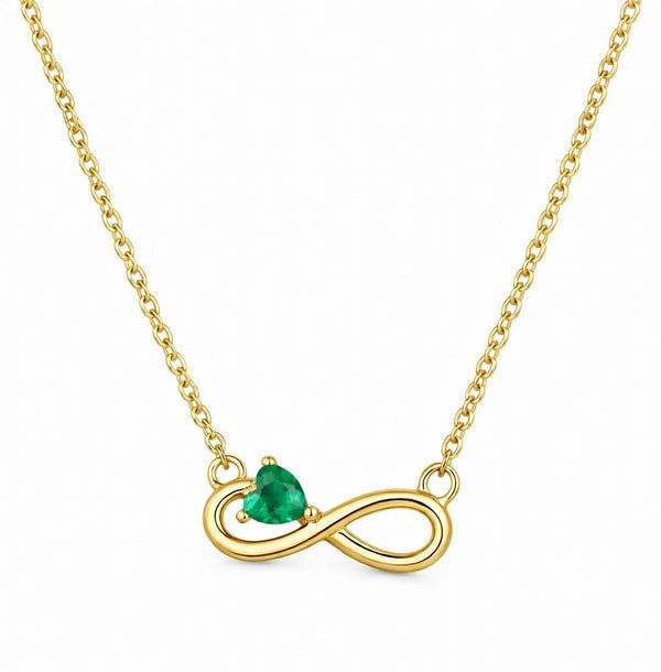 Eternal Heart Emerald Infinite Pendant