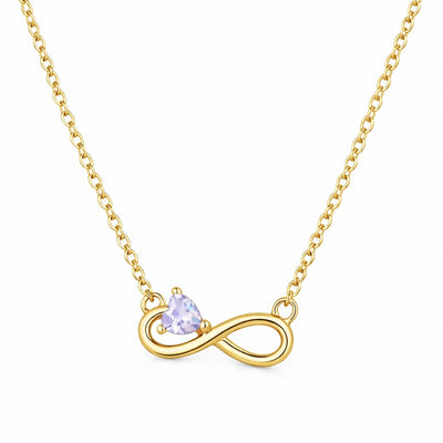 alexandrite birthstone necklace in yellow gold finish — front view