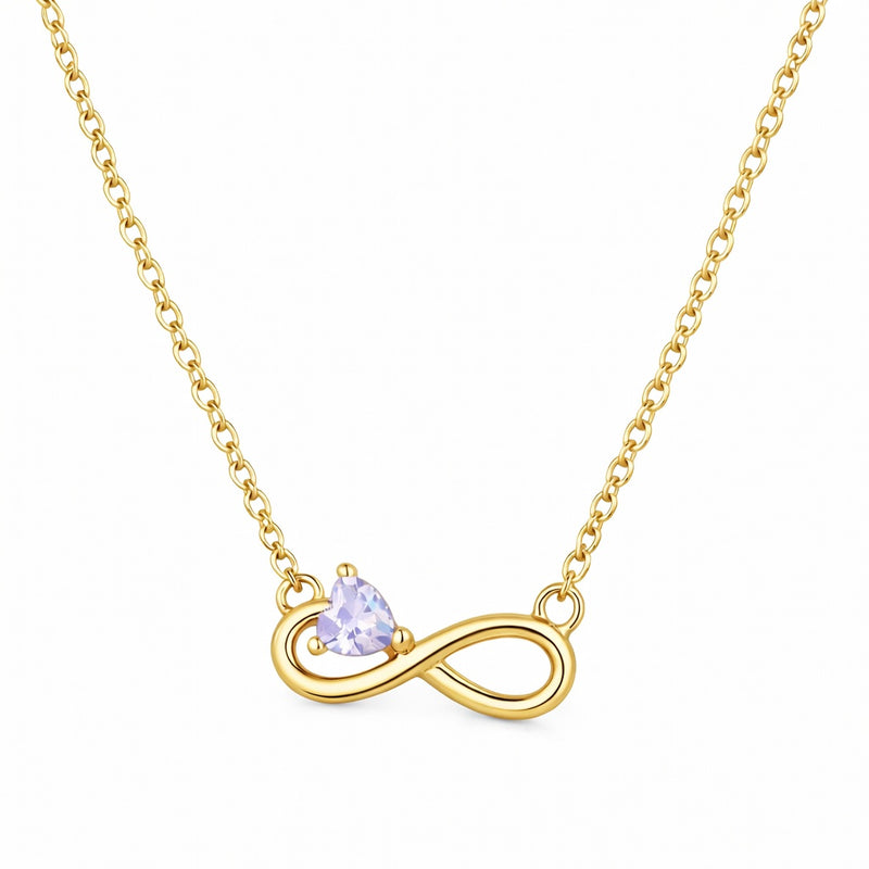 alexandrite birthstone necklace in yellow gold finish — front view
