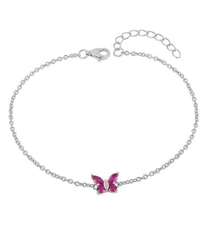 Starlight Red Ruby Butterfly Bracelet