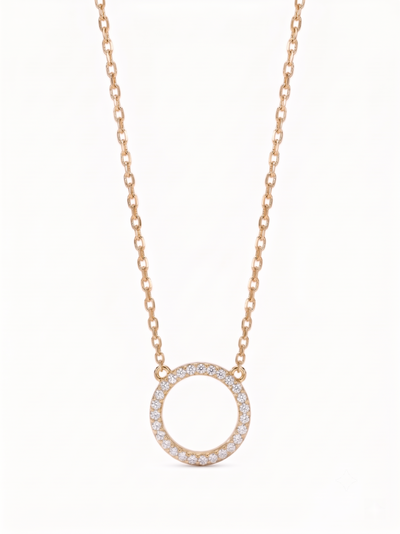 Starlight Pavé Circle Pendant Necklace