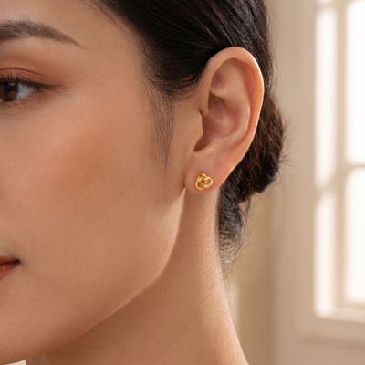 Pure Link Trinity Knot Stud Earrings