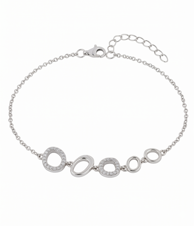 lumina forge eternal bloom moissanite bracelet in white gold finish — front view