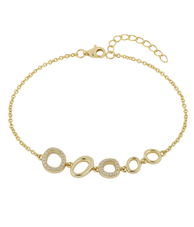 lumina forge eternal bloom moissanite bracelet in yellow gold finish — front view
