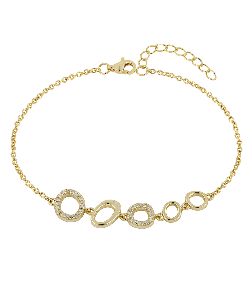 lumina forge eternal bloom moissanite bracelet in yellow gold finish — front view